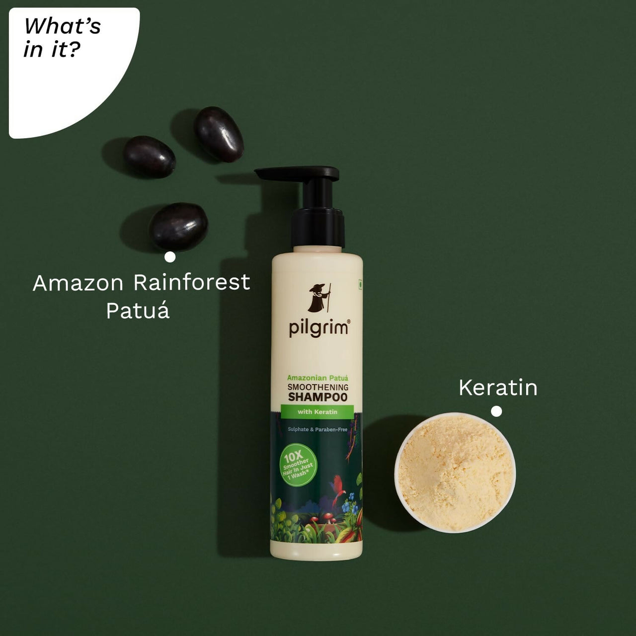 Pilgrim Patua & Keratin Hair Smoothening Shampoo For Dry & Frizzy Hair - Distacart