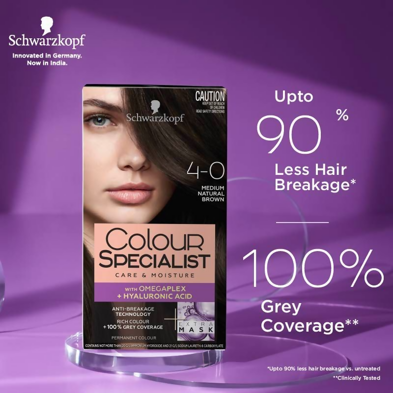 Schwarzkopf Colour Specialist Permanent Hair Colour - 4.0 Medium Natural Brown - Distacart