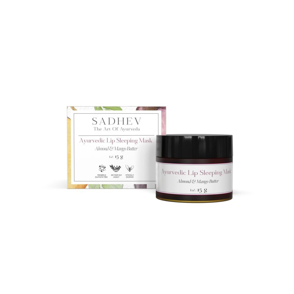 Sadhev Ayurvedic Lip Sleeping Mask With Almong & Mango Butter - Distacart