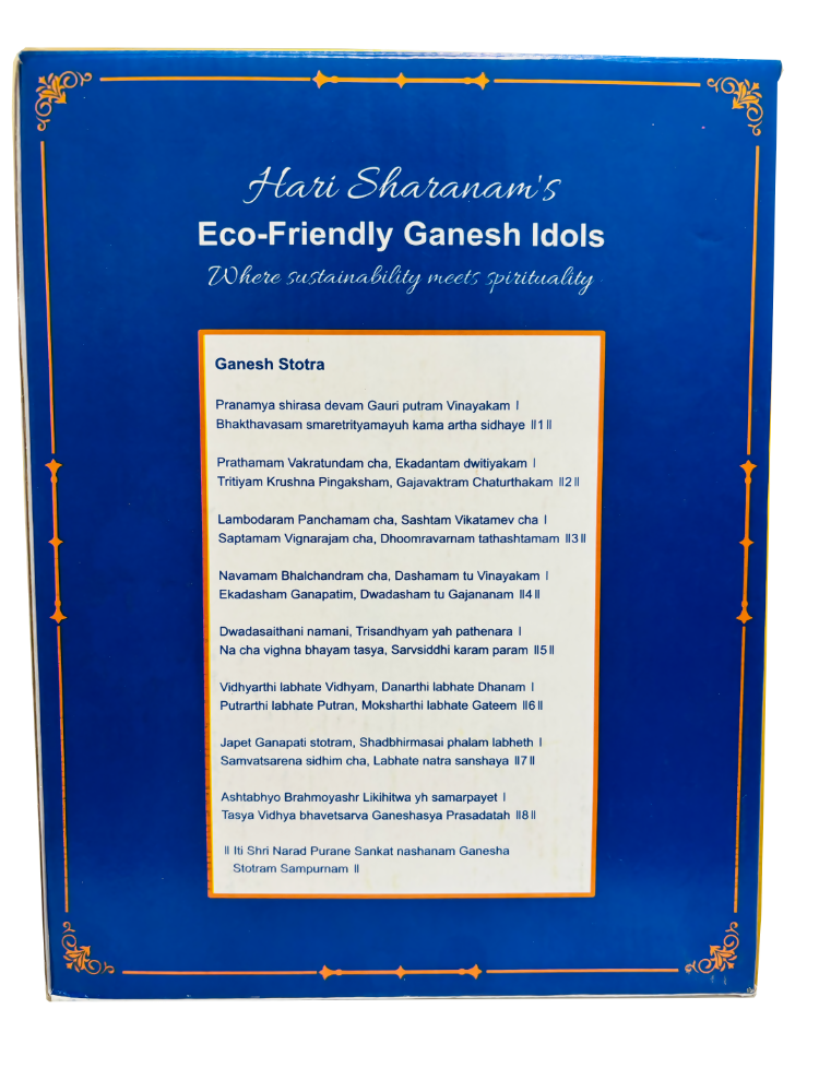 Eco-Friendly Ganesh Idol Small (Non-Toxic Colors) With Kumkum & Akshat - Limited Time Offer - Distacart