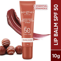 Thumbnail for Dot & Key Barrier Repair Ceramide & Peptide SPF 50 Lip Balm - Warm Nude - Distacart