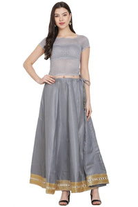 Thumbnail for Asmaani Grey Color Maxi Skirt