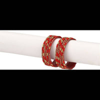 Thumbnail for Afast Bridal Wedding & Party Fashionable Colorful Glass Bangle/Kada Set, Pack Of 12 - Distacart