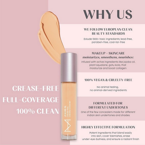 House Of Makeup Zoom In Crease-Free, Creamy Concealer - L01 Light Skin Tone - Distacart