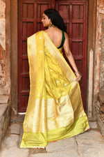 Thumbnail for Joban Fashion Yellow Pure Katan Pure Handloom Banarasi Silk Saree