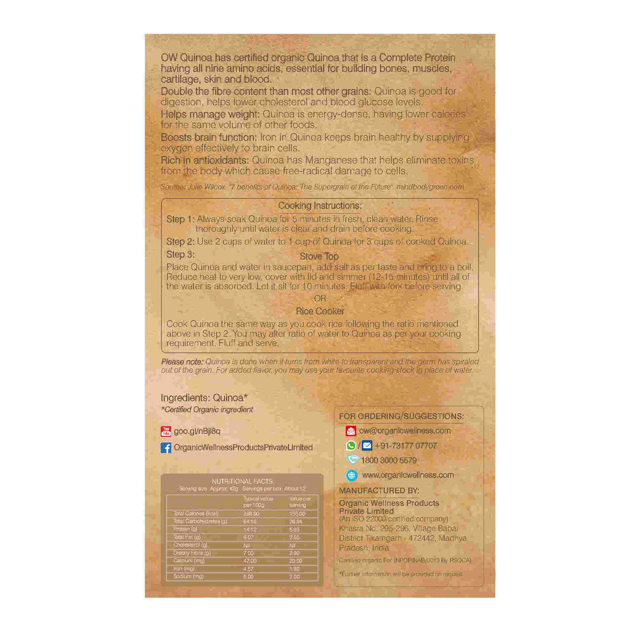 Organic Wellness Ow'zeal Quinoa - Distacart