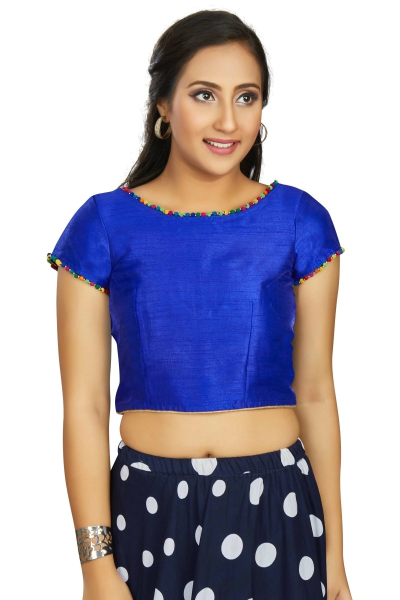 Aastha Fashion Women's Blue Art Silk Designer Party Wear Readymade Blouse - Distacart