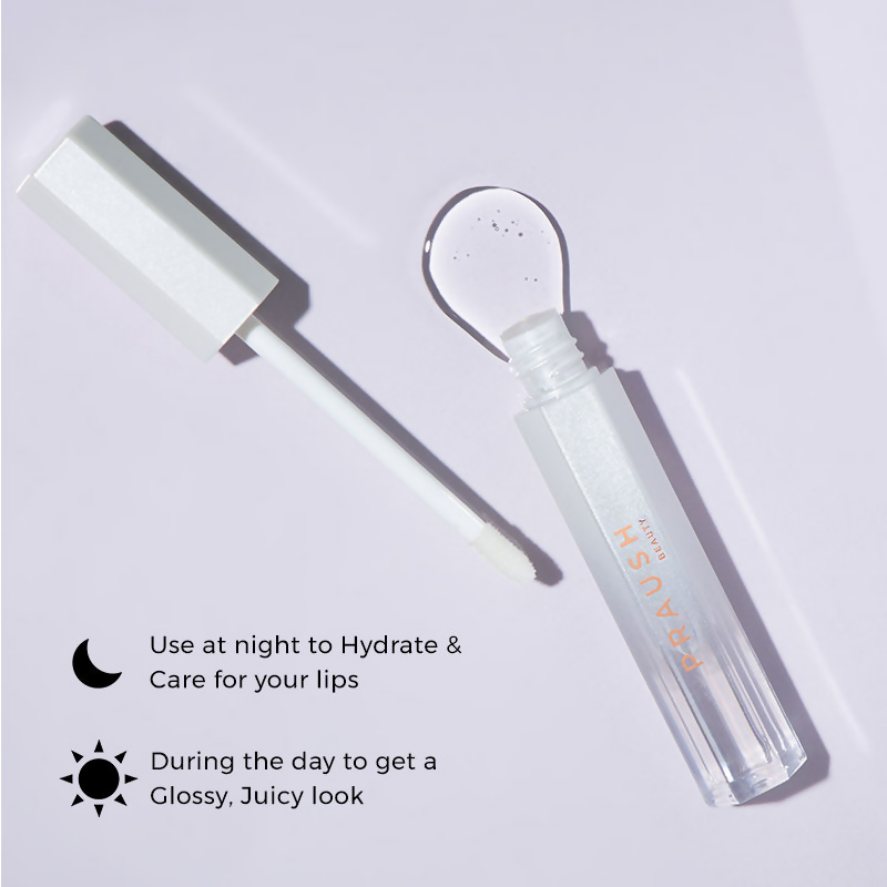 Praush Beauty Pout Cushion Luxe Lip Oil - Bubble Clear - Distacart