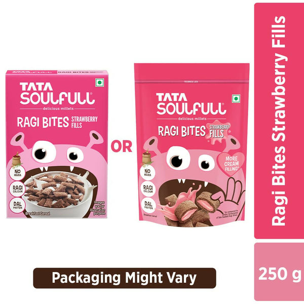 Tata Soulfull Ragi Bites Strawberry Fills Breakfast Cereal - Distacart
