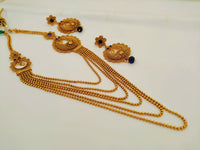 Thumbnail for Blue Kemp Layer mugappu Necklace Set - Distacart