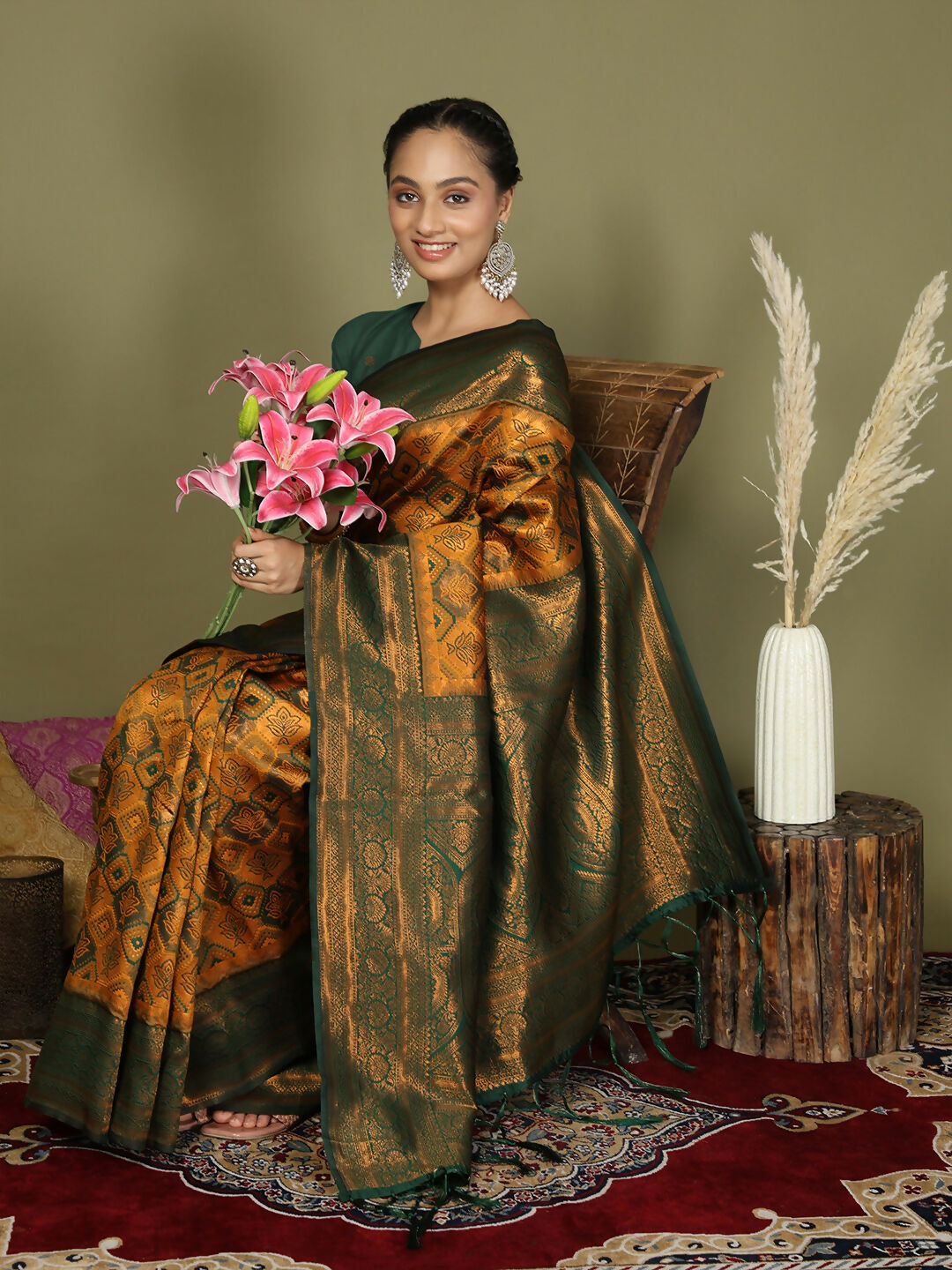 Astita Lichi Silk Yellow Saree
