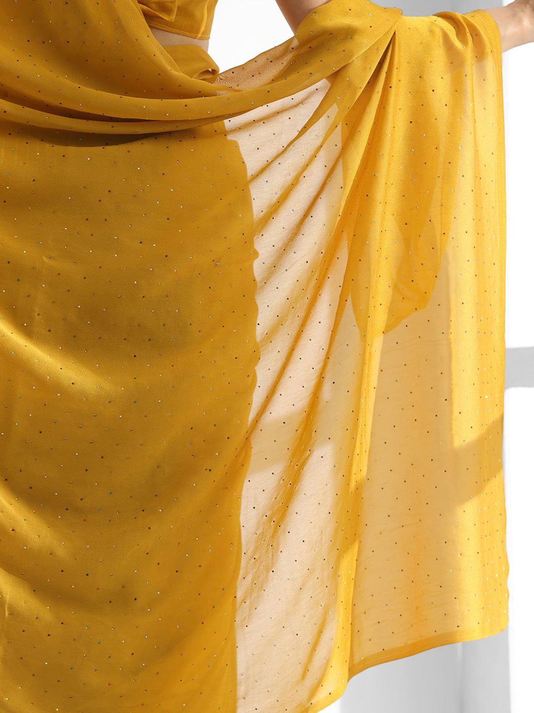Mitera Embellished Beads and Stones Pure Chiffon Saree - Distacart