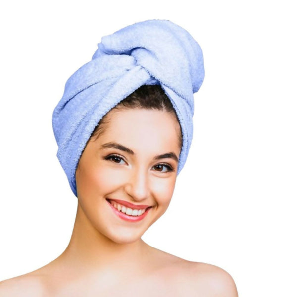 Nykaa Naturals Microfiber Hair Wrap for Frizz Free & Shiny Hair - Blue - Distacart