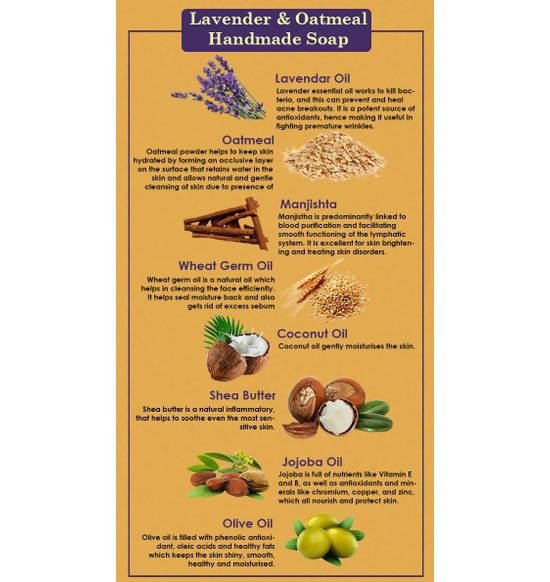 Ancient Living Lavender & Oatmeal Luxury Handmade Soap ingredients