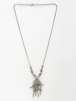 Thumbnail for NVR Women's Silver-Toned German Silver Oxidised Pendant with Chain - Distacart