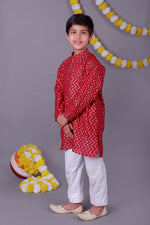Thumbnail for Bluesaanchi Red Bold Zari Kurta Set – Trendy Vibes for Your Little One - Distacart