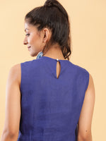Thumbnail for BohoJazz Royal Blue Linen Sheath Dress