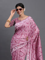 Thumbnail for Astita Linen Cotton Purple Saree