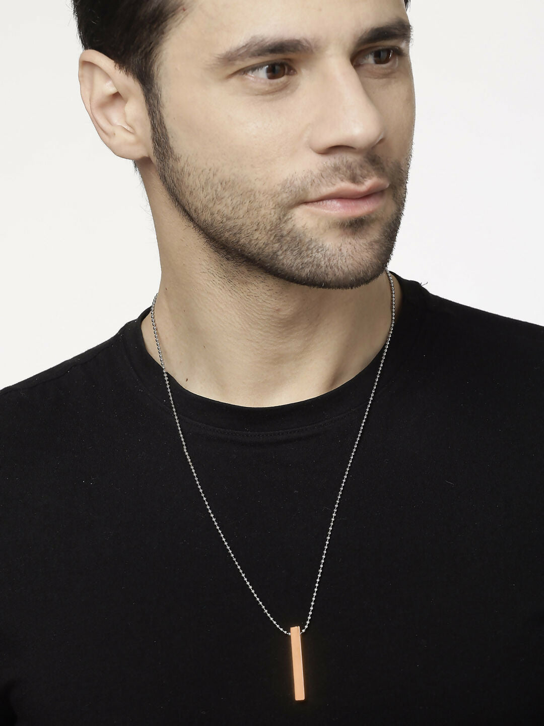 NVR Men's Set of 2 Gold & Blue Geomatric Pendent With Chain - Distacart