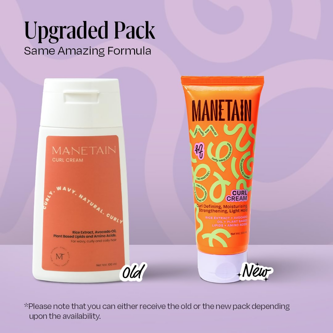 Manetain Curl Cream For Curly, Wavy, Dry & Frizzy Hair
