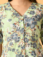 Thumbnail for Myshka Women's Lime Green Printed Party Top - Distacart