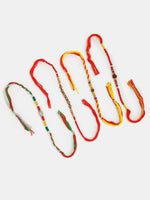 Thumbnail for NVR Women & Men Set of 4 Multicolor Artificial stone and beads Rakhi With Roli Chawal - Distacart