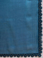 Thumbnail for Teal Organza Swaroski Diamond Work Saree with Unstitched Blouse - Radha - Distacart