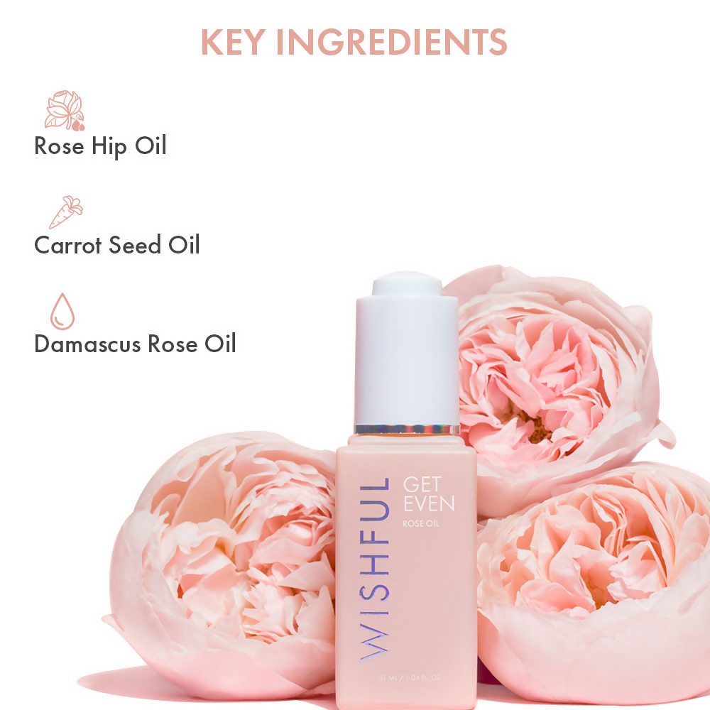 Wishful By Huda Beauty Get Even - Rose Oil - Korean Skincare - Distacart
