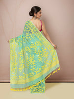 Thumbnail for Joban Fashion Light Green Cotton Blend Jamdani Saree
