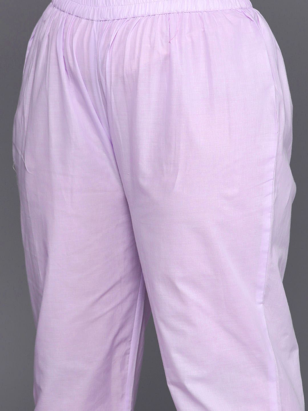 Sztori Plus Size Floral Embroidered Pure Cotton Anarkali Kurta & Trousers With Dupatta - Distacart