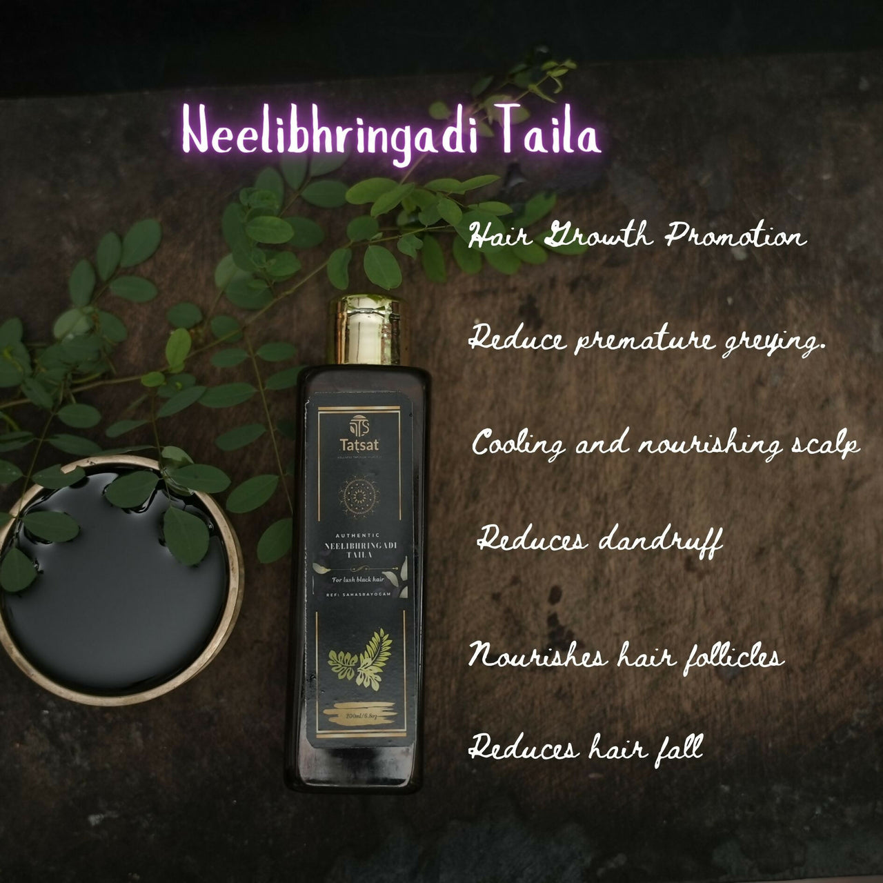 Tatsat Neelibhringadi Classical Ayurvedic Hair Oil For Lush Black Hair - Distacart