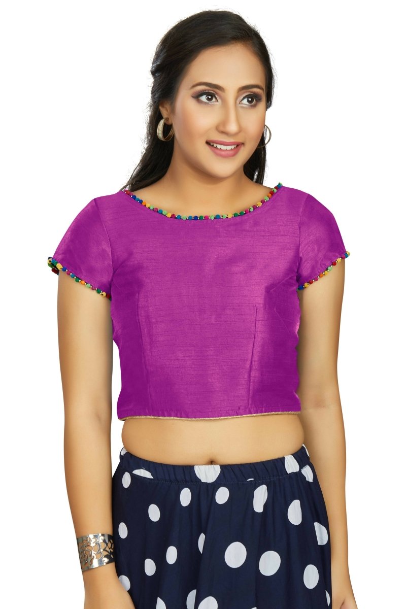 Aastha Fashion Women's Purple Art Silk Designer Party Wear Readymade Blouse - Distacart