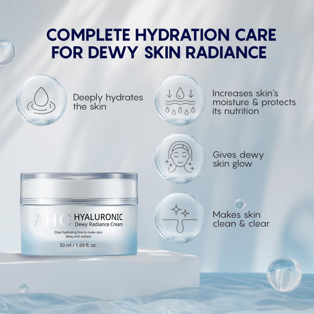 AHC Hyaluronic Dewy Radiance Face Moisturizer Cream - Korean skincare