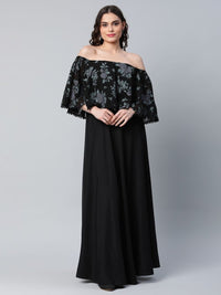 Thumbnail for Ahalyaa Women Crepe Printed Black Dress - Distacart
