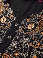 Thumbnail for Anubhutee Black & Off-White Embroidered Kurta with Palazzos - Distacart
