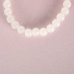 Thumbnail for NVR Men & Women White Marbel Crystal Elasticated Bracelet - Distacart