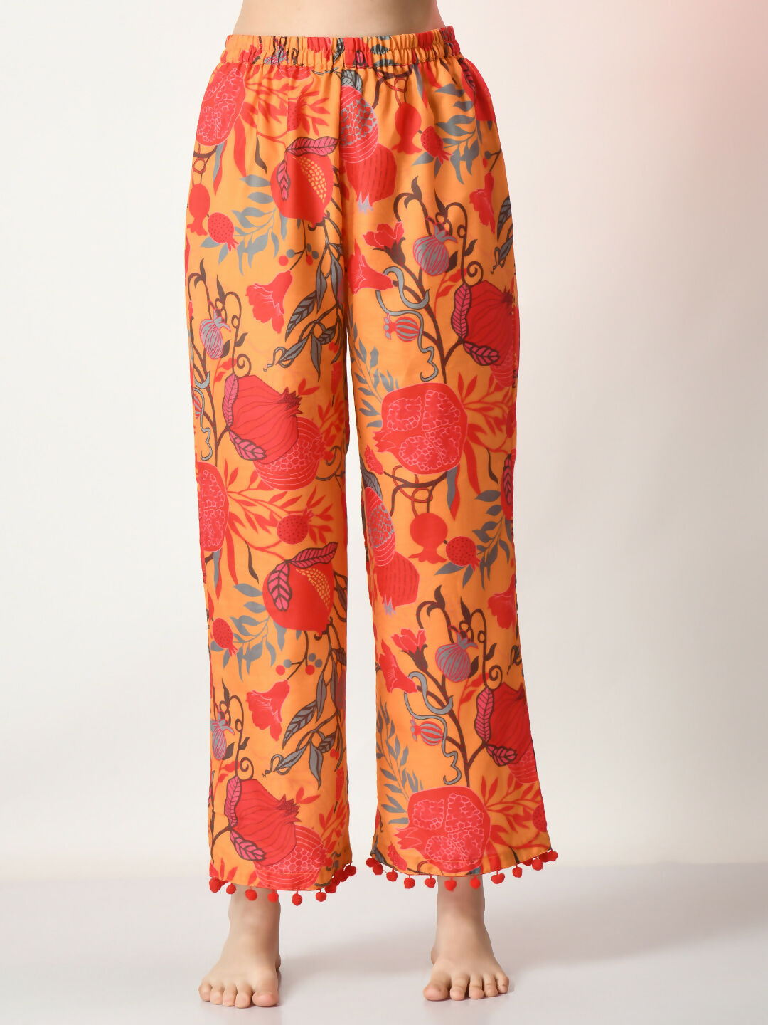 Myshka Women's Yellow Printed Kurta With Palazzos - Distacart