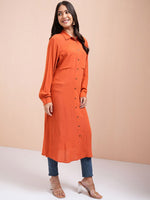 Thumbnail for Vishudh Shirt Collar High-Low A-Line Kurta - Distacart