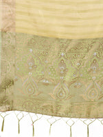 Thumbnail for Aanika Women Olive Green Organza Saree With UnStiched Blouse - Distacart