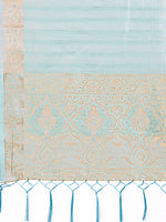 Thumbnail for Aanika Women Sky Blue Organza Saree With UnStiched Blouse - Distacart