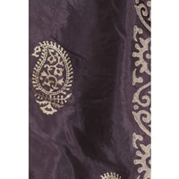 Thumbnail for A R Silk Women's Gold Print Silk Black Dupattas and Chunnis