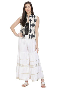 Thumbnail for Asmaani White Color Golden Gota Patti Gharara