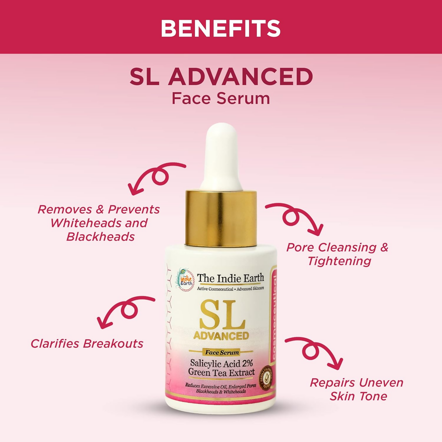 The Indie Earth SL Advanced Salicylic Acid 2% & Green Tea Extract Face Serum - Distacart