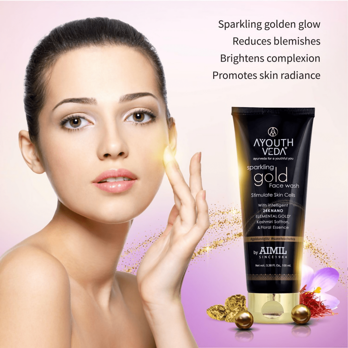 Ayouthveda Sparkling Gold Face Wash - Distacart