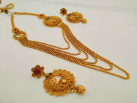 Thumbnail for Multicolor Kemp layer mugappu Necklace Set - Distacart