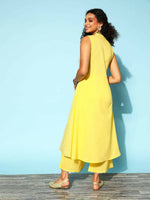 Thumbnail for Ahalyaa Women Yellow Colour Cotton Printed Kurta Palazzo Set - Distacart
