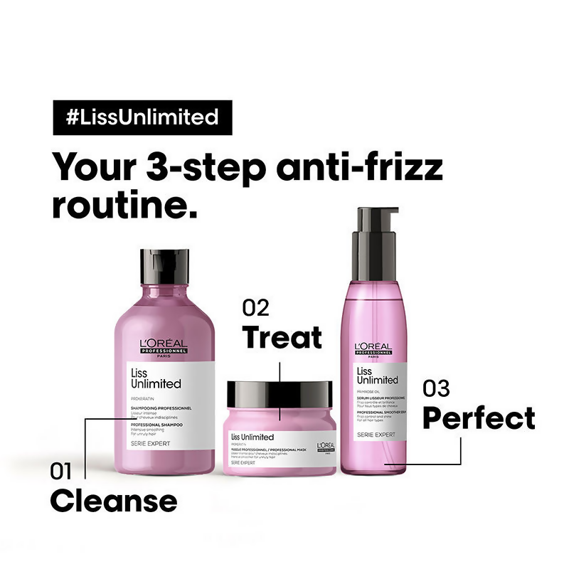 L'Oreal Professionnel Liss Unlimited Shampoo, Hair Mask & Hair Serum Serie Expert - Distacart
