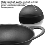 Thumbnail for Hawkins Futura Cast Iron Nonstick Kadai with Glass Lid - Black (CIK15G)