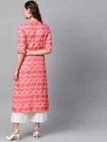 Thumbnail for Anubhutee Coral Pink & White Printed Kurta with Palazzos - Distacart