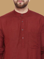 Thumbnail for Even Apparels Men's Pure Cotton Maroon Kurta - Distacart